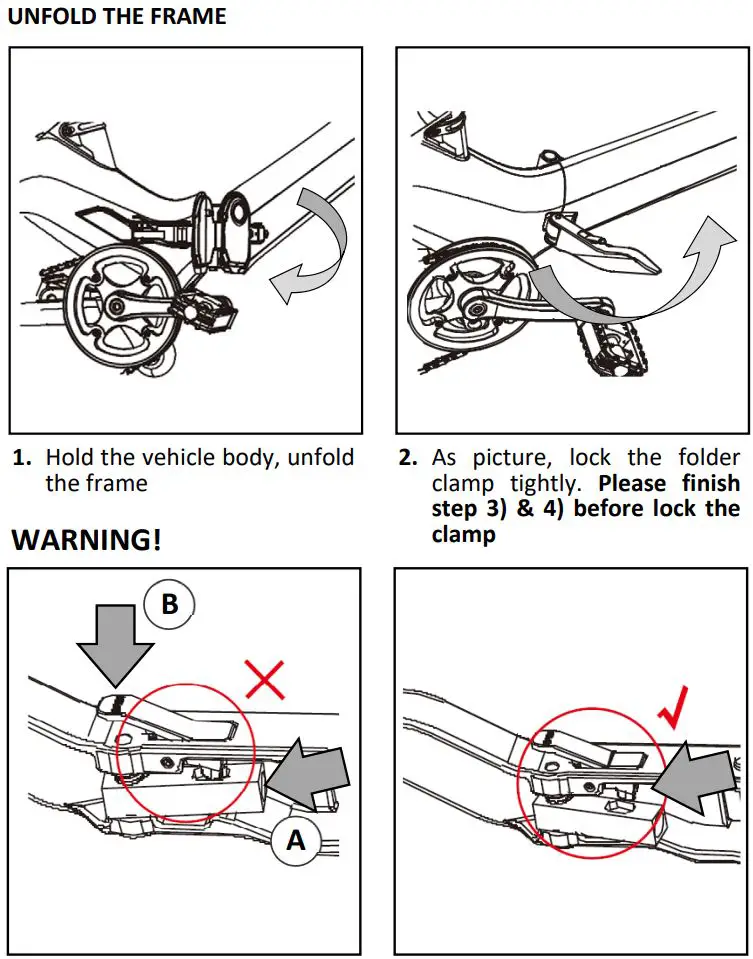 MS ENERGY e-Bike i10 Electric Bike Instruction Manual - UNFOLD THE BIKE