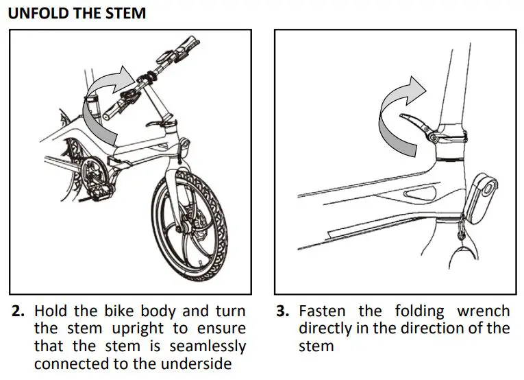 MS ENERGY e-Bike i10 Electric Bike Instruction Manual - UNFOLD THE BIKE