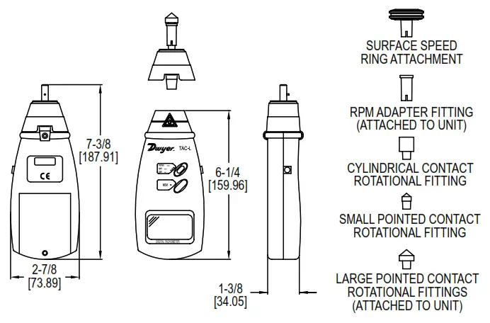 Dwyer TAC-L Series Portable Digital Tachometer -
