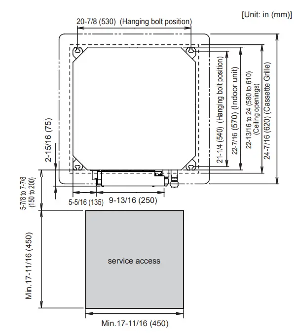 FUJITSU Halcyon BTU Ceiling Cassette Air Handler - Fig 18