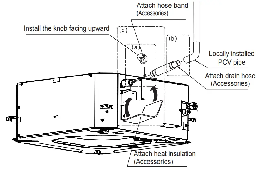 FUJITSU Halcyon BTU Ceiling Cassette Air Handler - drain pipe 1