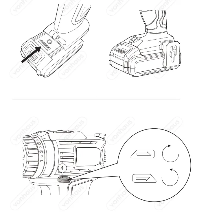 VonHaus 3500166 E-Series 18V Cordless Drill Driver Body - Fig1