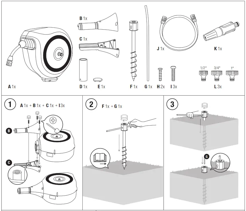 GARDENA 18604 Hose Box - fig1