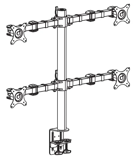 MONOPRICE 16248 Essential Quad Monitor Articulating Arm Desk Mount