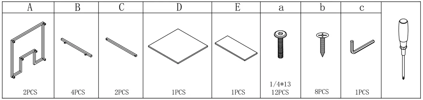 Aoibox SNMX3023 2-Tier Sturdy End Table Side Table - Fig 1