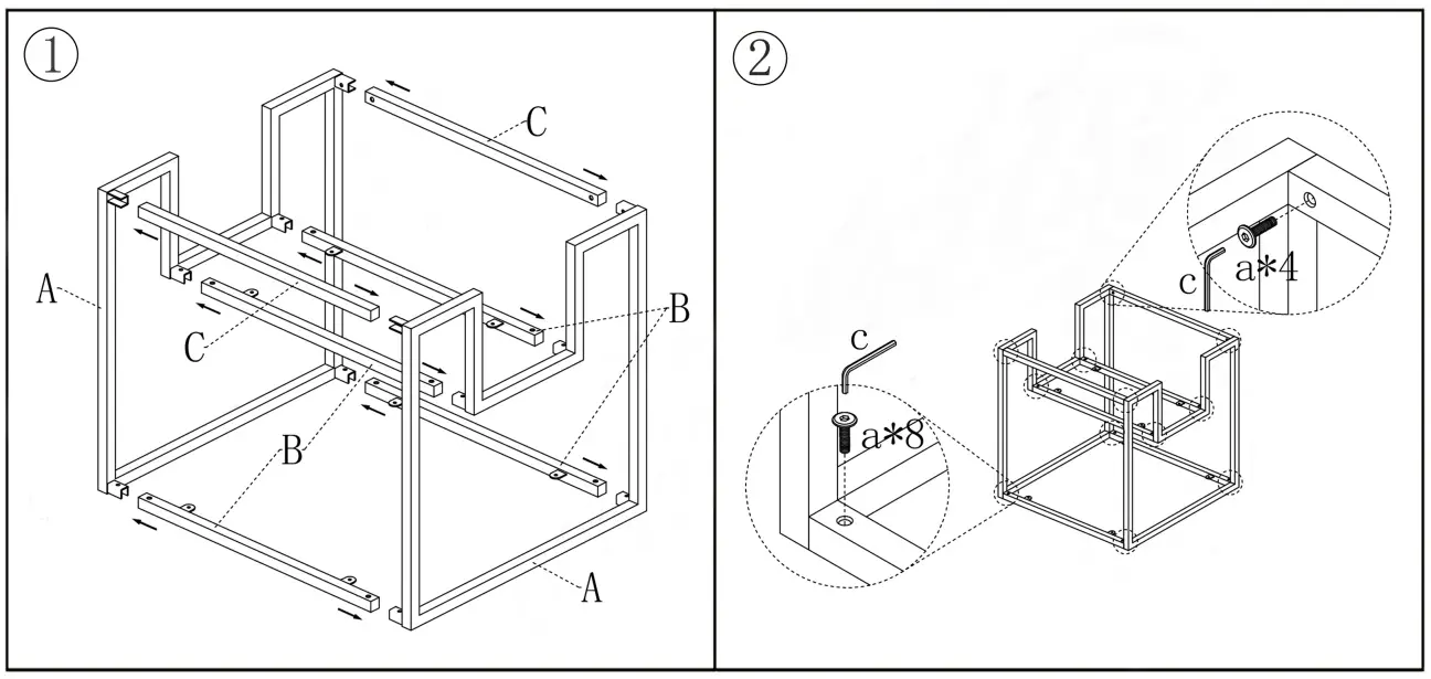 Aoibox SNMX3023 2-Tier Sturdy End Table Side Table - Fig 2