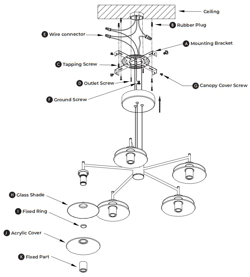 VONN VAC3315 5-Light Integrated LED Black Chandelier Lighting Fixture - fig 4