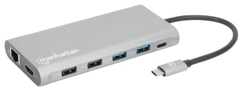 Manhattan 130660 USB-C PD 12-in-1 TripleMonitor Docking