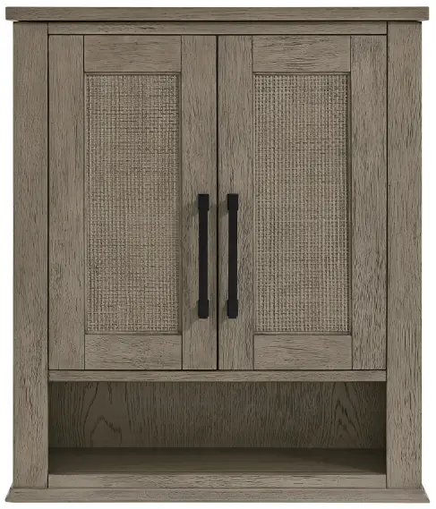 Valerosa 1658WC-24-267 24-in W x 28-in H x 10-in D Rustic Taupe Oak Bathroom Wall Cabinet
