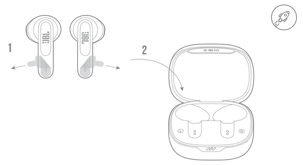 JBL Vibe Flex Wireless Black Earbuds - Fig 1