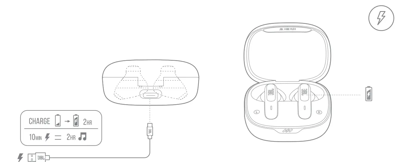 JBL Vibe Flex Wireless Black Earbuds - Fig 8