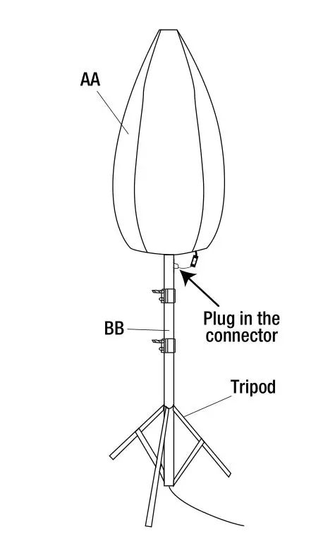 FEIT Electric BALL-1 LED Balloon Light White + RGBYO - Insert the balloon (AA) onto the tripod and plug the toggle switch