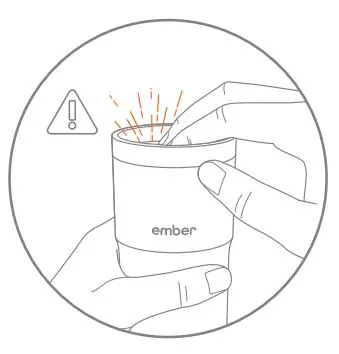 ember TM191200US Temperature Control Smart Travel Mug Instructions - Hot contents may create internal