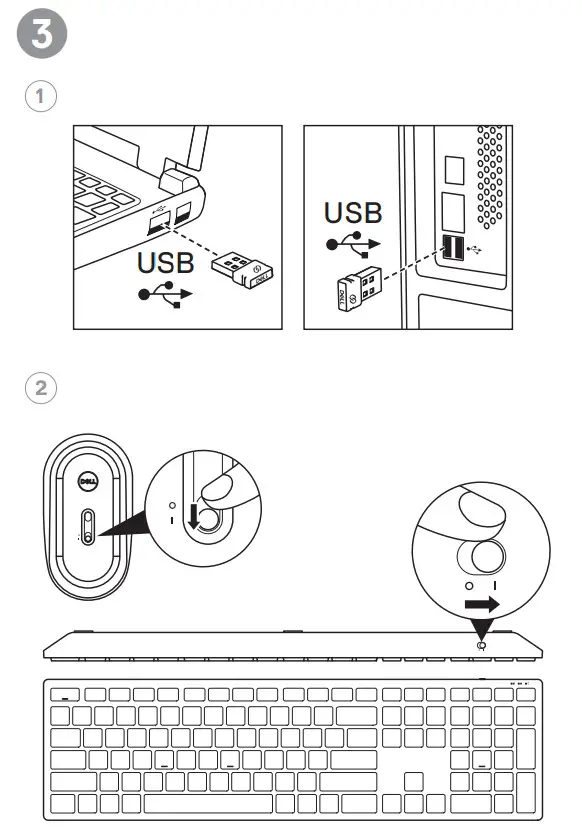 Dell Pro Wireless Keyboard and Mouse KM5221W - 3