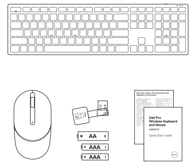 Dell Pro Wireless Keyboard and Mouse KM5221W