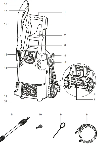 RYOBI RPW120B 1800W High Pressure Cleaner - 23