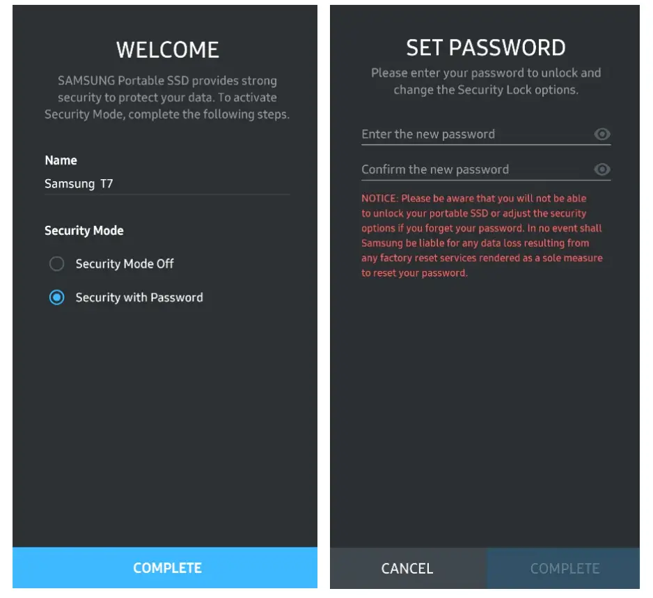 Setting Security Mode