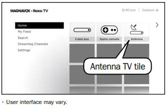MAGNAVOX 65MV379R Roku TV User Guide - Connect antenna or cable