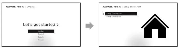 MAGNAVOX 65MV379R Roku TV User Guide - On screen instructions