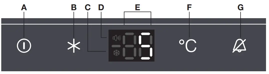 Pelgrim PKVO3082 Undercounter Refrigerator with Freezer - Control panel