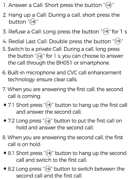 BLUETOOTH HANDS-FREE CALL