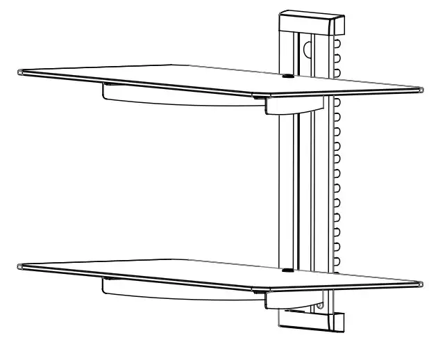 PERLESMITH PSDSK2-1 Floating Wall Mounted Shelf -
