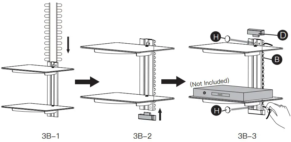 PERLESMITH PSDSK2-1 Floating Wall Mounted Shelf -Option B
