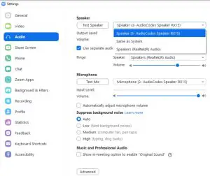 Configuring Settings for Zoom