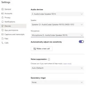 Configuring Settings for Microsoft Teams