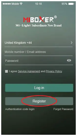 Register MiBoxer Account
