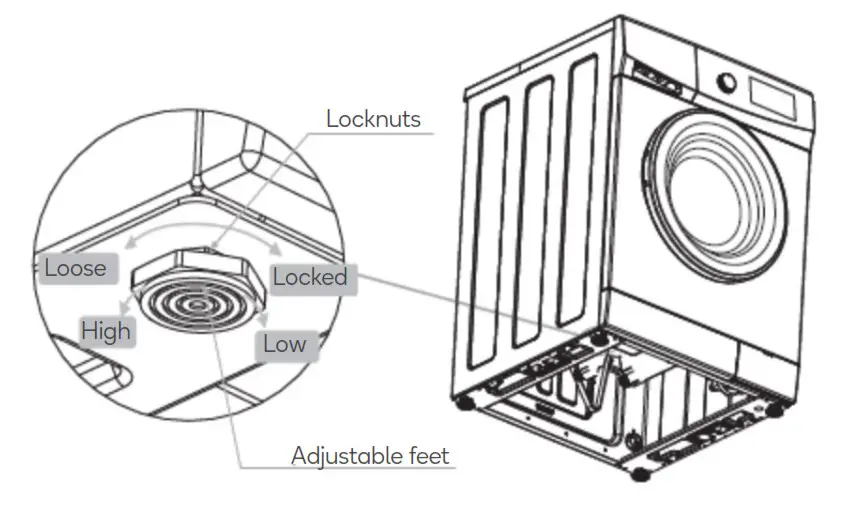 Kogan Series 7 Front Load Washing Machine - Level adjustment