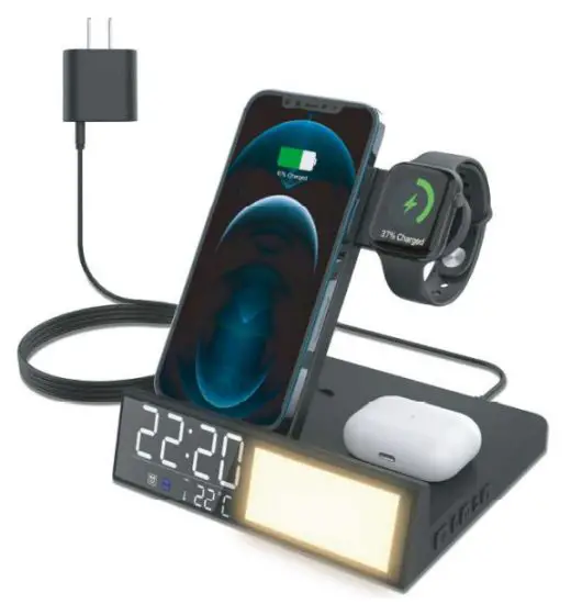 bhipo RW003 Alarm Clock Wireless Charging Station