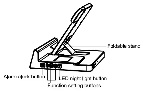 bhipo RW003 Alarm Clock Wireless Charging Station - overview 2