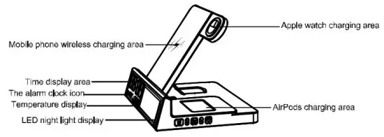 bhipo RW003 Alarm Clock Wireless Charging Station - overview