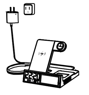 bhipo RW003 Alarm Clock Wireless Charging Station - poewr on