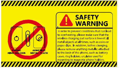 bhipo RW003 Alarm Clock Wireless Charging Station - warning