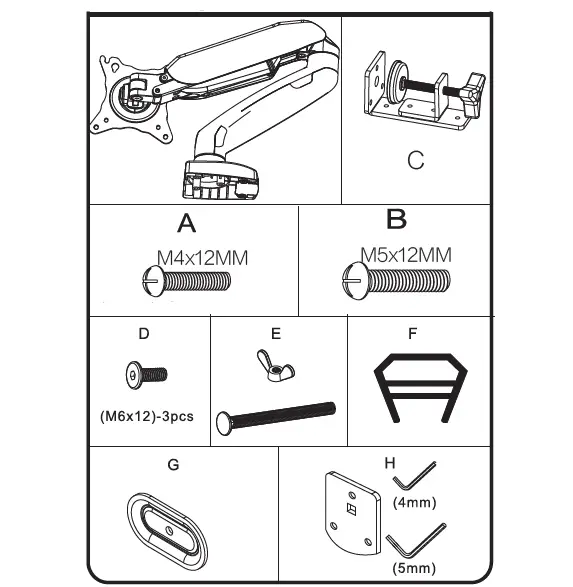 AOC AS110D0 Ergonomic Monitor Arm fig 2