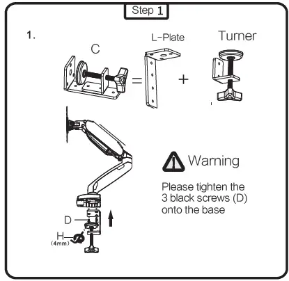 AOC AS110D0 Ergonomic Monitor Arm fig 3