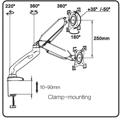 AOC AS110D0 Ergonomic Monitor Arm fig 6