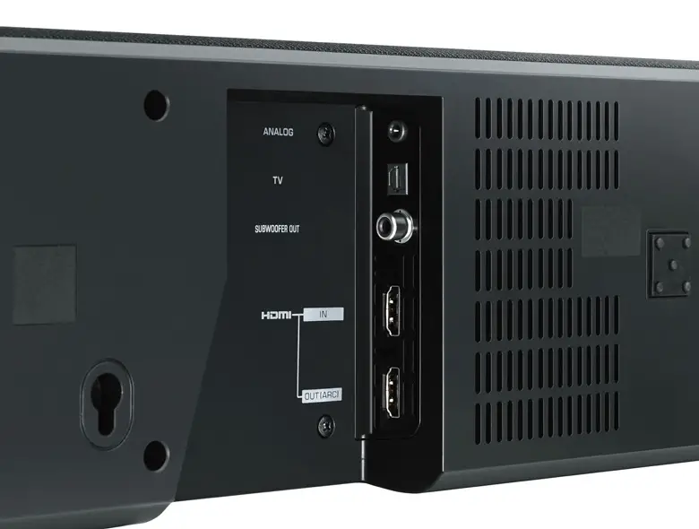 YAMAHA Sound Bar Dual Built in Subwoofers - Connections