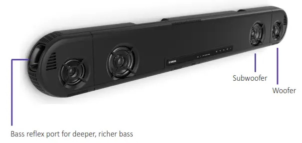 YAMAHA Sound Bar Dual Built in Subwoofers - daynamic