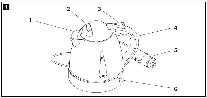 Kampa 0000100939538 Electric 1L Travel Kettle fig 1