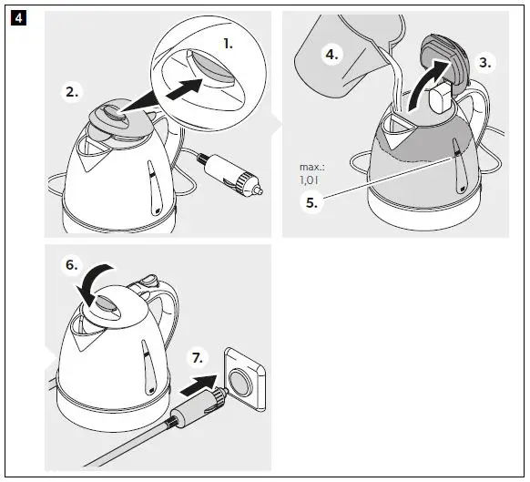 Kampa 0000100939538 Electric 1L Travel Kettle fig 4