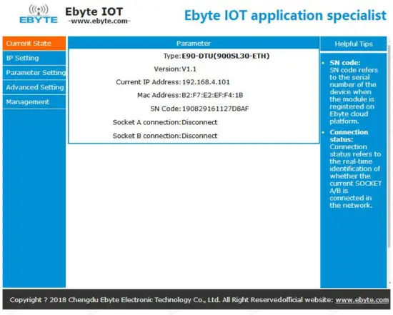 EBYTE E90 DTU Wireless Modem - function