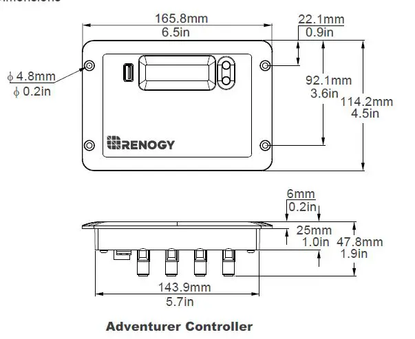 RENOGY Adventurer 30A PWM Version 2.1 Flush Mount Charge Controller w-LCD Display fig 2