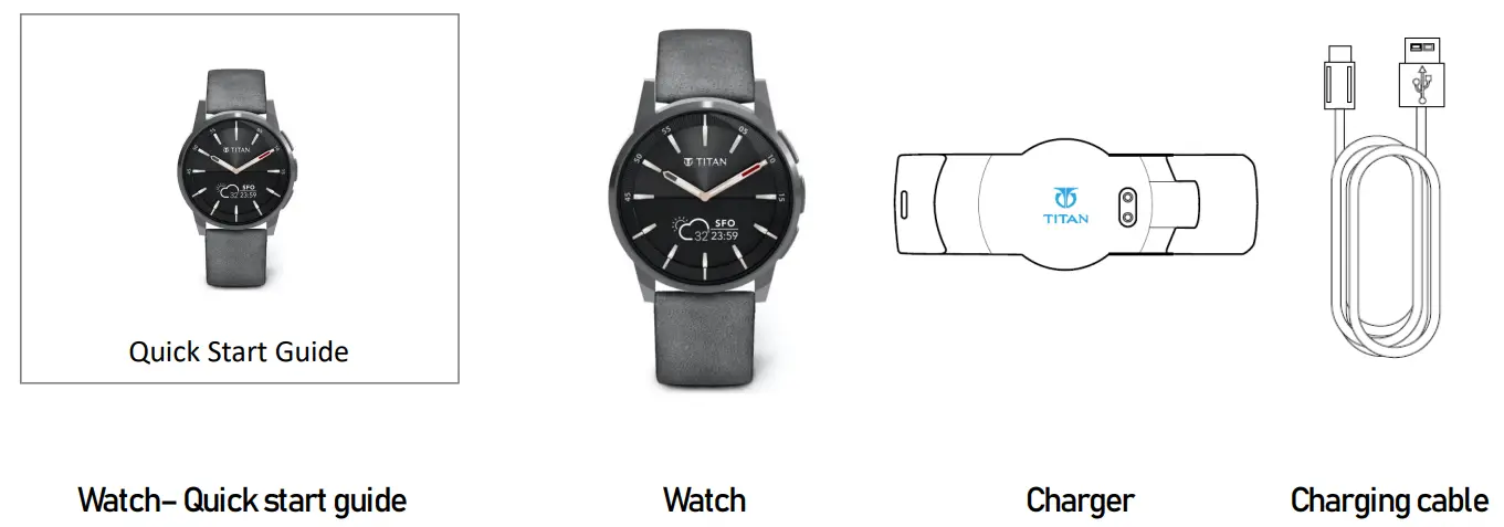 TITAN Smart Watch Mineral Glass Leather - the Box