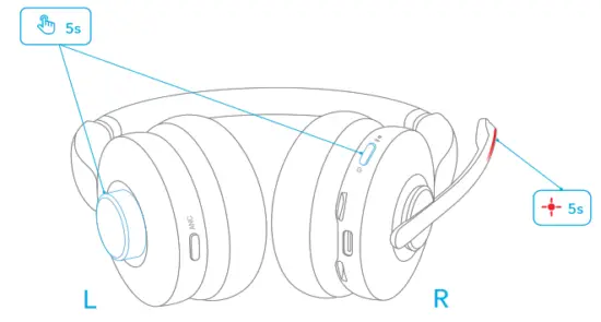 ANKER PowerConf H700 True Wireless Headphone - power button
