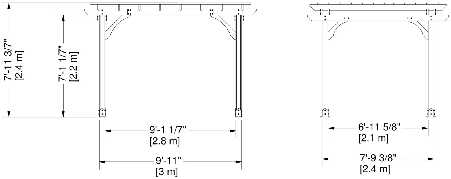 FAIRHAVEN 37918822 12 ft x 10 ft Tuscany Brown Nordic Spruce Pergola - fig17