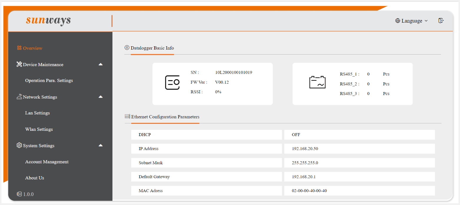 sunways ST 1000 Datalogger Solar Inverter - Fig 12