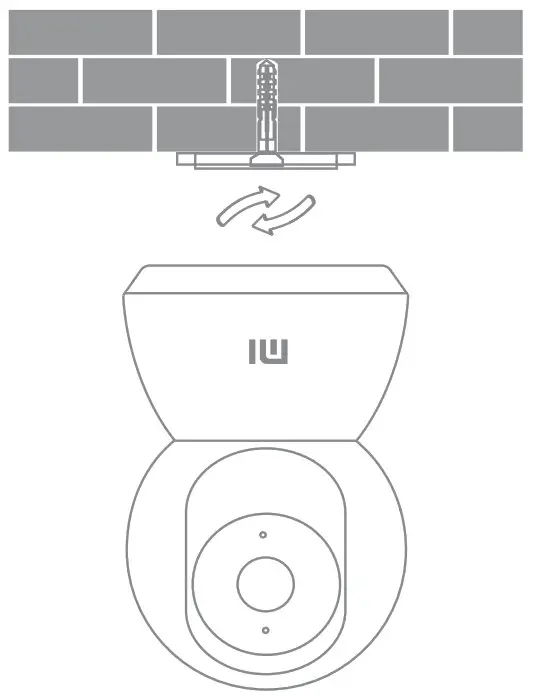 MI Home Security Camera - Match the grooves on the bottom